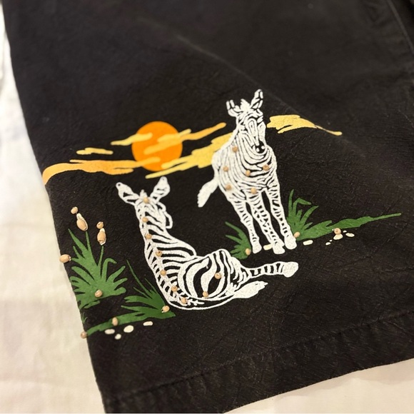 Vintage  90s Jane Ashley Zebra Safari 2-Piece Set | Capri Pants & Button Shirt - Picture 2 of 14
